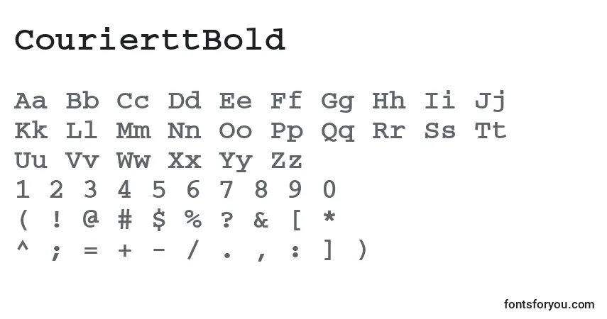 Fuente CourierttBold - alfabeto, números, caracteres especiales