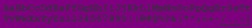Czcionka CourierttBold – czarne czcionki na fioletowym tle