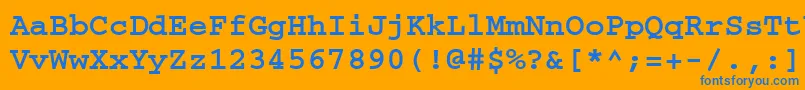 フォントCourierttBold – オレンジの背景に青い文字