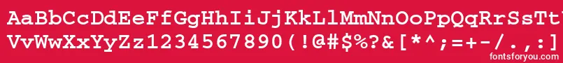 フォントCourierttBold – 赤い背景に白い文字