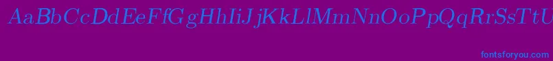 CmRomanSlanted Font – Blue Fonts on Purple Background