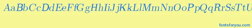 CmRomanSlanted Font – Blue Fonts on Yellow Background
