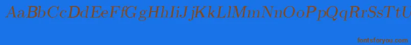 CmRomanSlanted Font – Brown Fonts on Blue Background
