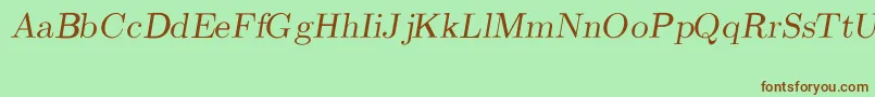 CmRomanSlanted Font – Brown Fonts on Green Background
