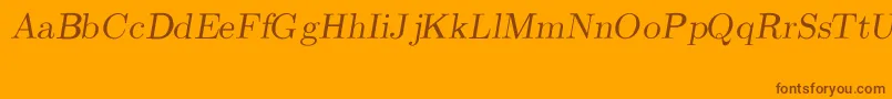 CmRomanSlanted Font – Brown Fonts on Orange Background