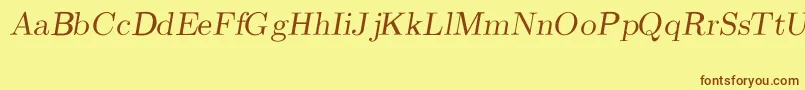CmRomanSlanted Font – Brown Fonts on Yellow Background