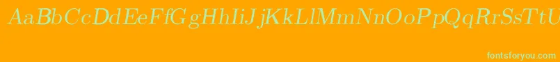 CmRomanSlanted Font – Green Fonts on Orange Background