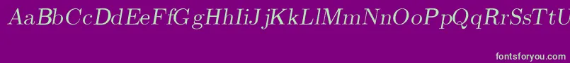 CmRomanSlanted Font – Green Fonts on Purple Background