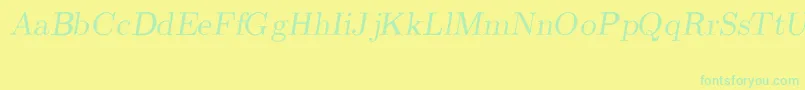 CmRomanSlanted Font – Green Fonts on Yellow Background