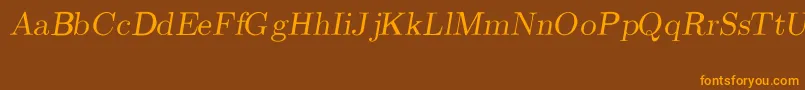 CmRomanSlanted Font – Orange Fonts on Brown Background