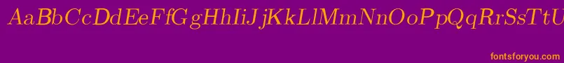CmRomanSlanted Font – Orange Fonts on Purple Background