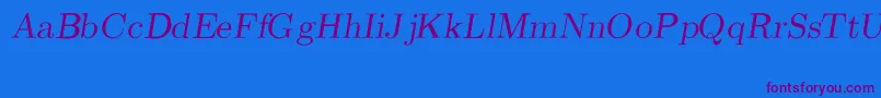 CmRomanSlanted Font – Purple Fonts on Blue Background