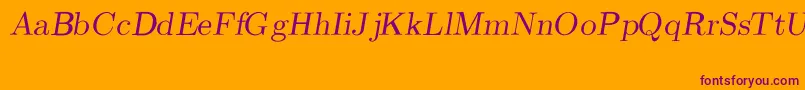 CmRomanSlanted Font – Purple Fonts on Orange Background