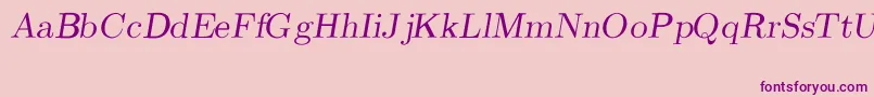 CmRomanSlanted Font – Purple Fonts on Pink Background