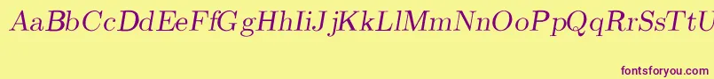 CmRomanSlanted Font – Purple Fonts on Yellow Background