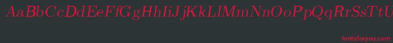 CmRomanSlanted Font – Red Fonts on Black Background