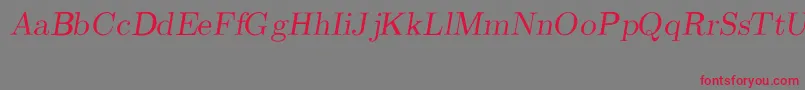 CmRomanSlanted Font – Red Fonts on Gray Background