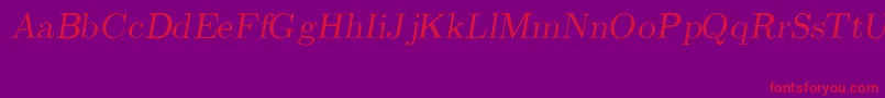 CmRomanSlanted Font – Red Fonts on Purple Background