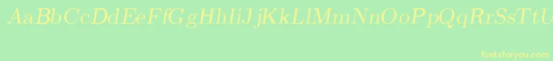 CmRomanSlanted Font – Yellow Fonts on Green Background