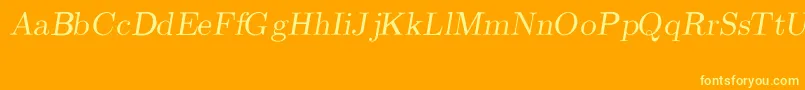 CmRomanSlanted Font – Yellow Fonts on Orange Background