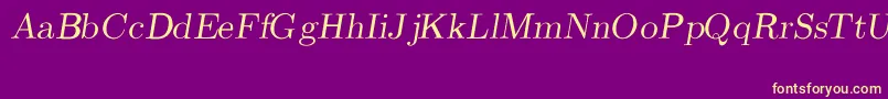 CmRomanSlanted Font – Yellow Fonts on Purple Background