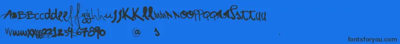 VtksShow Font – Black Fonts on Blue Background
