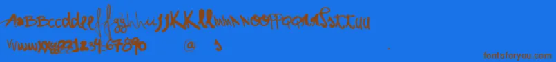 VtksShow Font – Brown Fonts on Blue Background