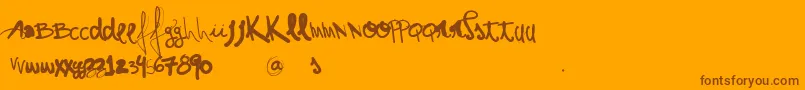 VtksShow Font – Brown Fonts on Orange Background