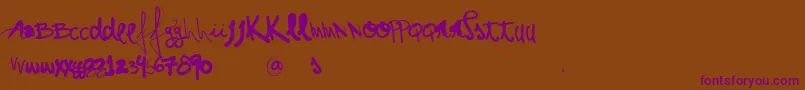 VtksShow Font – Purple Fonts on Brown Background