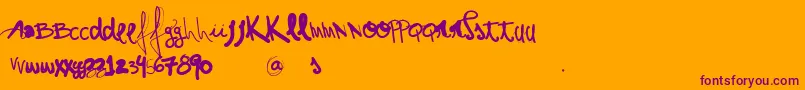 VtksShow Font – Purple Fonts on Orange Background