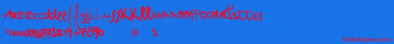 VtksShow Font – Red Fonts on Blue Background