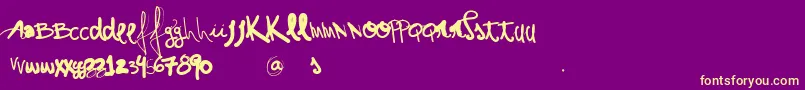 VtksShow Font – Yellow Fonts on Purple Background