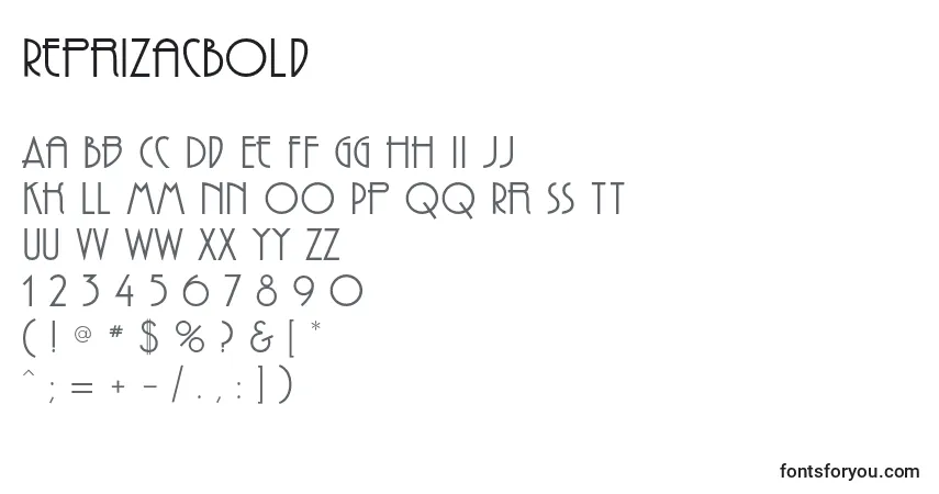 Шрифт ReprizacBold – алфавит, цифры, специальные символы