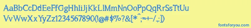 BmdASongForJennifer Font – Blue Fonts on Yellow Background