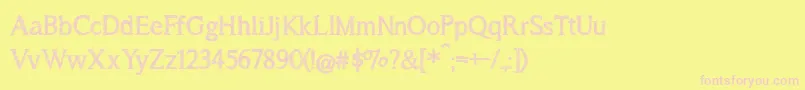 BmdASongForJennifer-fontti – vaaleanpunaiset fontit keltaisella taustalla