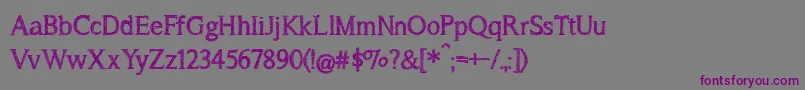 Шрифт BmdASongForJennifer – фиолетовые шрифты на сером фоне