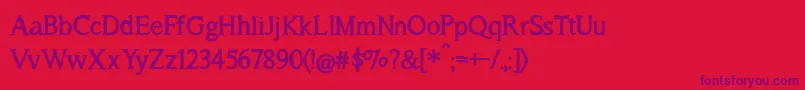 BmdASongForJennifer Font – Purple Fonts on Red Background