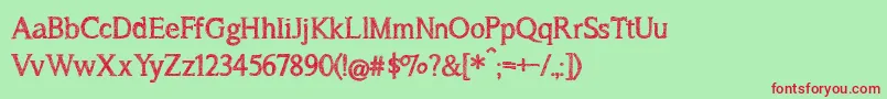 BmdASongForJennifer Font – Red Fonts on Green Background