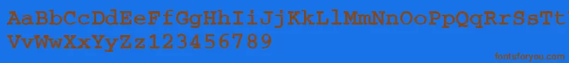 CourierBoldA Font – Brown Fonts on Blue Background