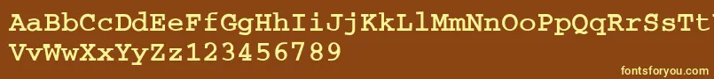 Czcionka CourierBoldA – żółte czcionki na brązowym tle