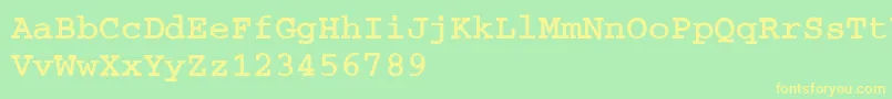 フォントCourierBoldA – 黄色の文字が緑の背景にあります