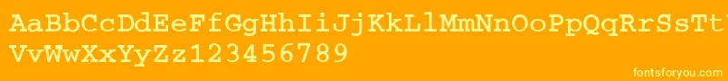 CourierBoldA-Schriftart – Gelbe Schriften auf orangefarbenem Hintergrund