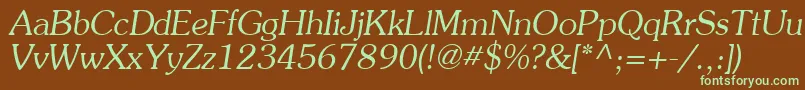 Agpreso-fontti – vihreät fontit ruskealla taustalla