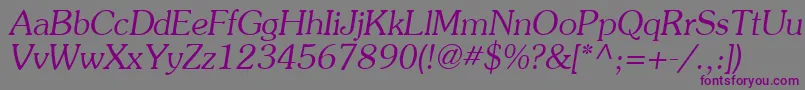 Agpreso-Schriftart – Violette Schriften auf grauem Hintergrund