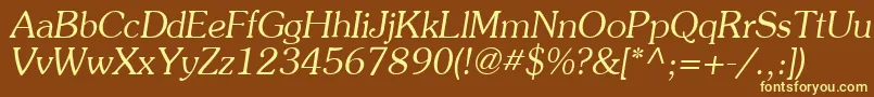 Agpreso-fontti – keltaiset fontit ruskealla taustalla