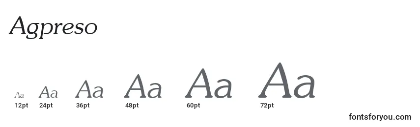 Größen der Schriftart Agpreso
