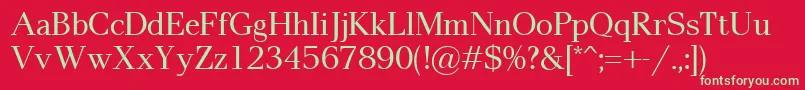 フォントPax – 赤い背景に緑の文字