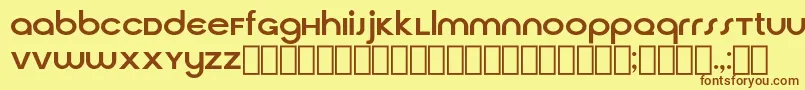 フォントCirquaV21 – 茶色の文字が黄色の背景にあります。