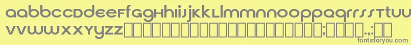 CirquaV21-fontti – harmaat kirjasimet keltaisella taustalla