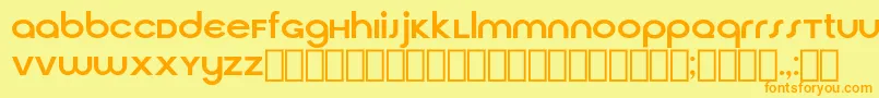 フォントCirquaV21 – オレンジの文字が黄色の背景にあります。